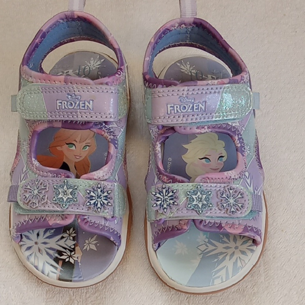 Girls' Purple Disney Frozen Character Sandals Size 10